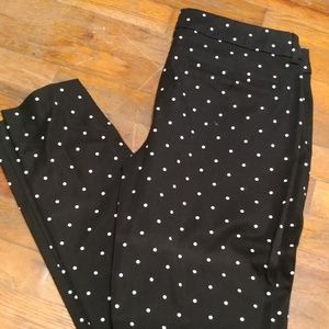 Black polka-dot pants